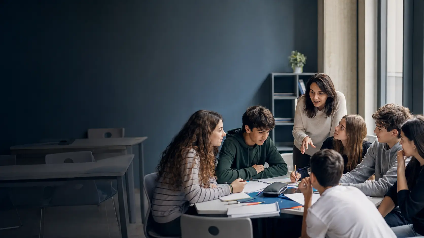 Studenti durante un’attività interattiva di lingua inglese